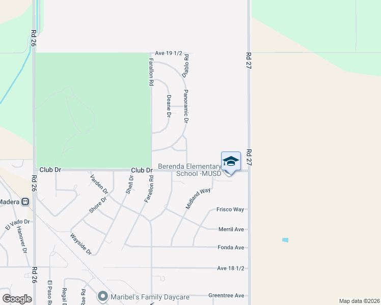 map of restaurants, bars, coffee shops, grocery stores, and more near 19033 Diablo Road in Madera