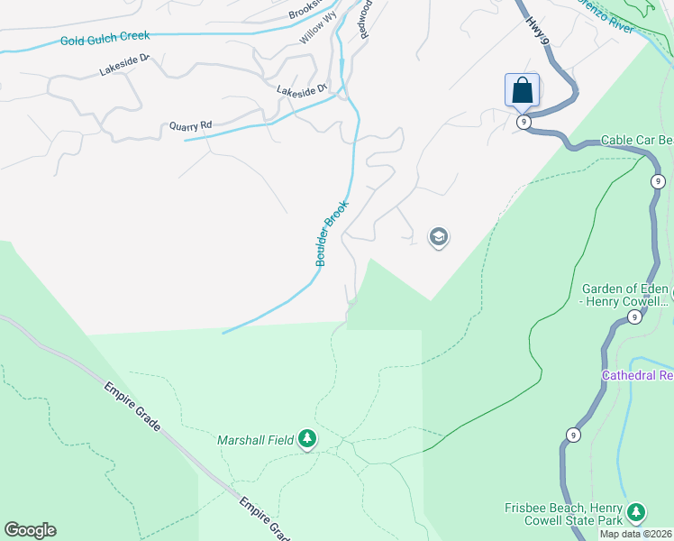map of restaurants, bars, coffee shops, grocery stores, and more near 2175 Scenic in Felton
