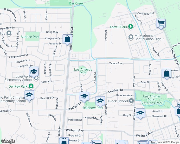 map of restaurants, bars, coffee shops, grocery stores, and more near 803 Festa Aglio Drive in Gilroy