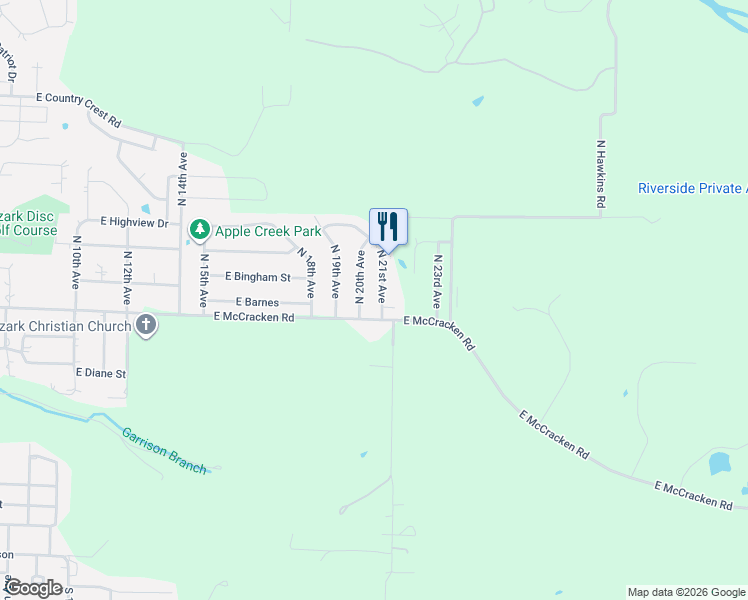 map of restaurants, bars, coffee shops, grocery stores, and more near 905 North 21st Avenue in Ozark