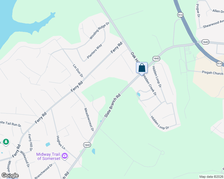 map of restaurants, bars, coffee shops, grocery stores, and more near 1200-1598 Slate Branch Road in Somerset