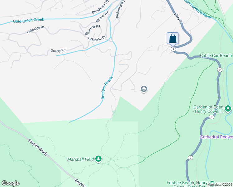 map of restaurants, bars, coffee shops, grocery stores, and more near 770 Toll House Gulch Road in Felton
