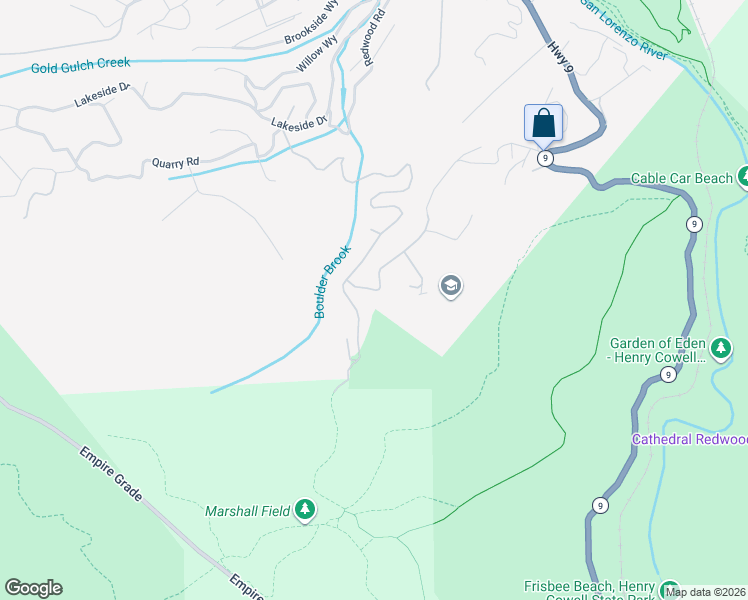 map of restaurants, bars, coffee shops, grocery stores, and more near 770 Toll House Gulch Road in Felton