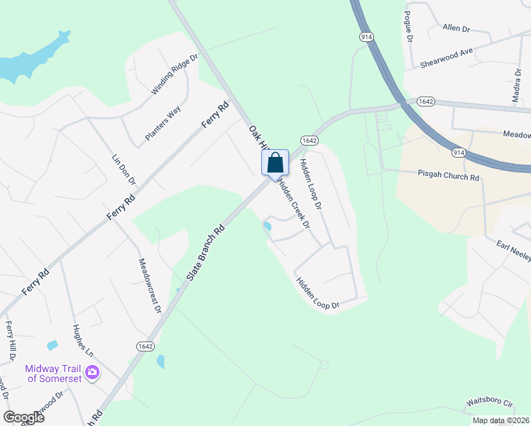 map of restaurants, bars, coffee shops, grocery stores, and more near 1281 Slate Branch Road in Somerset