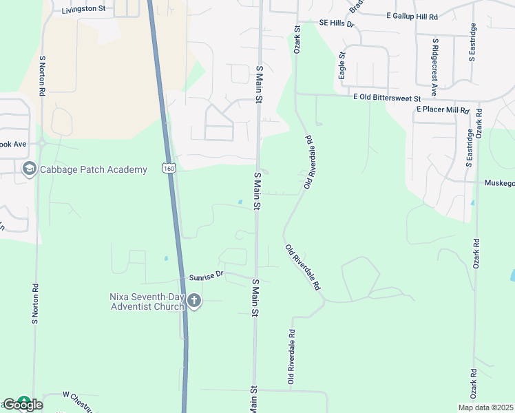 map of restaurants, bars, coffee shops, grocery stores, and more near 962 South Main Street in Nixa