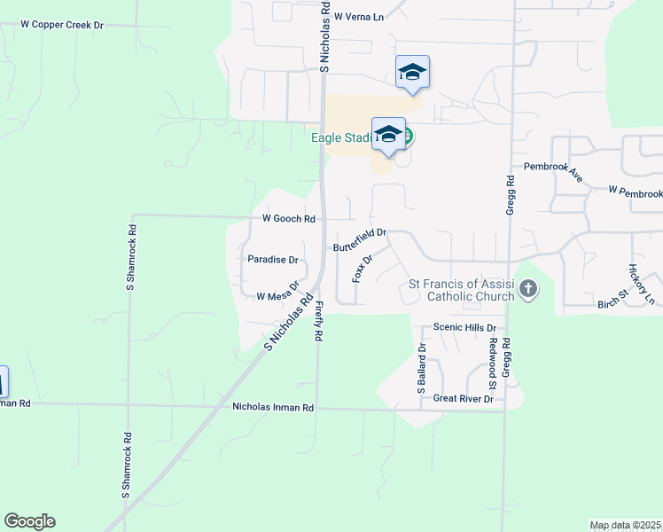 map of restaurants, bars, coffee shops, grocery stores, and more near 839 South Nicholas Road in Nixa