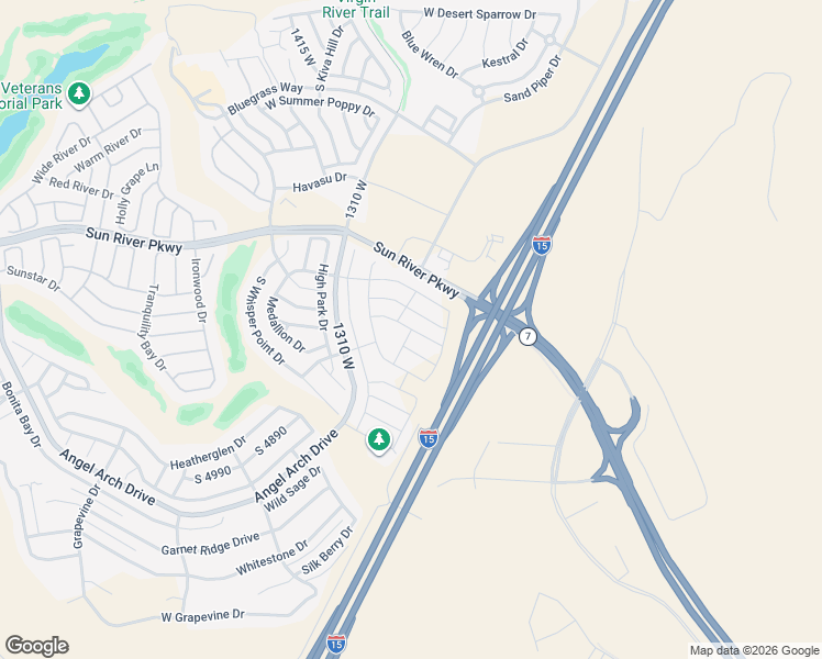 map of restaurants, bars, coffee shops, grocery stores, and more near Wickham Drive in St. George