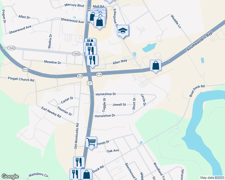 map of restaurants, bars, coffee shops, grocery stores, and more near 792-906 North Horseshoe Drive in Somerset