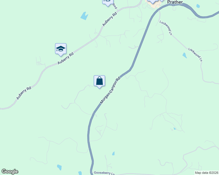 map of restaurants, bars, coffee shops, grocery stores, and more near 30107 Morgan Canyon Road in Prather