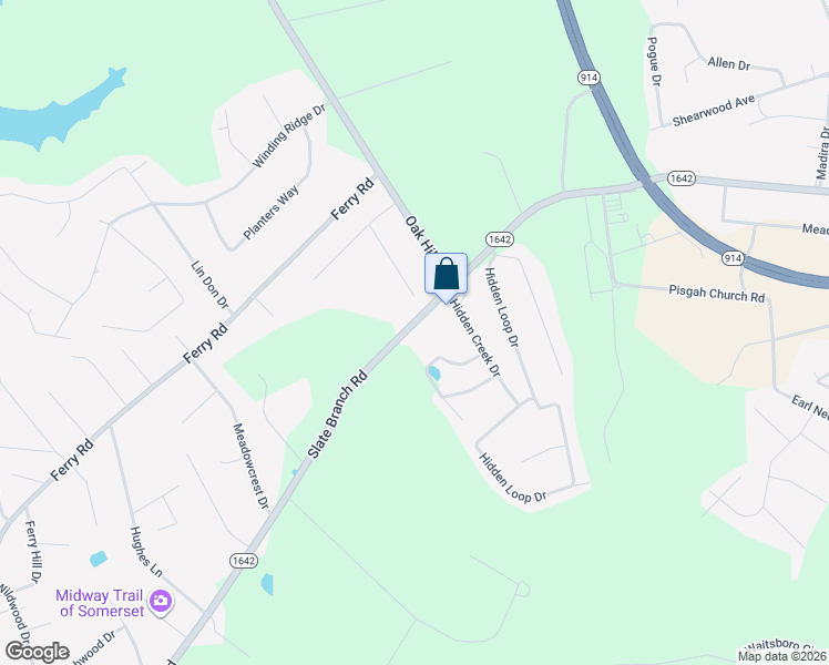 map of restaurants, bars, coffee shops, grocery stores, and more near 1281 Slate Branch Road in Somerset