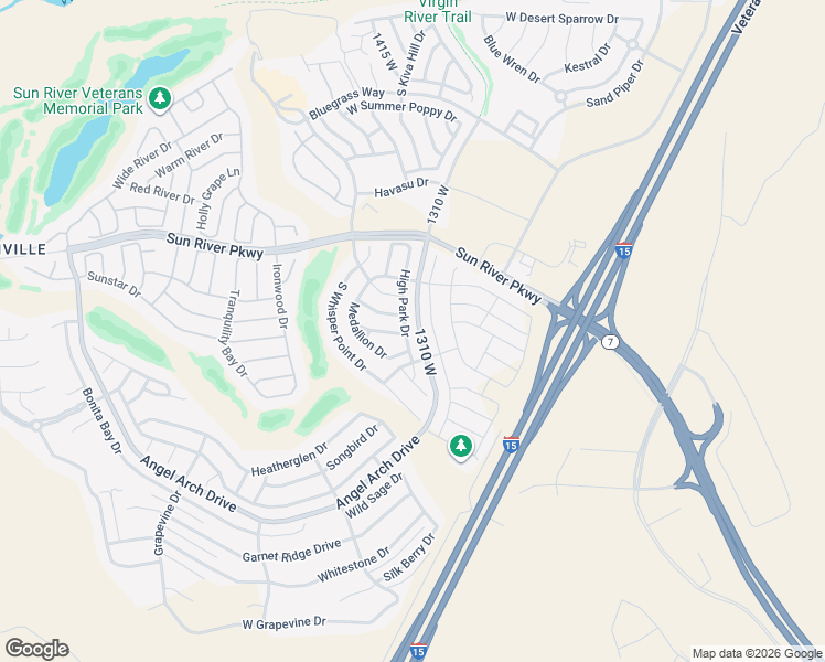 map of restaurants, bars, coffee shops, grocery stores, and more near 4727 High Park Drive in St. George