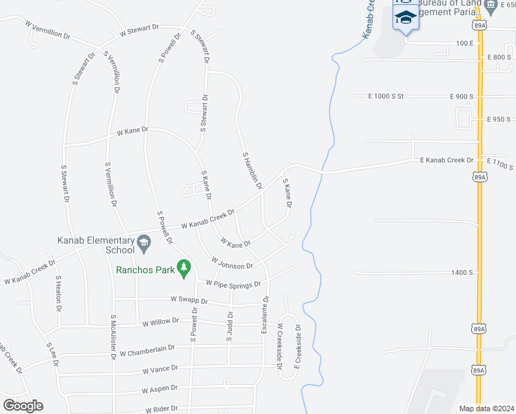 map of restaurants, bars, coffee shops, grocery stores, and more near 1208 South Hamblin Drive in Kanab