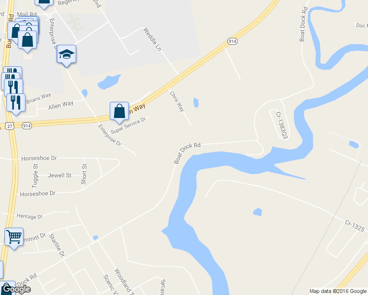 map of restaurants, bars, coffee shops, grocery stores, and more near 1558 Boat Dock Road in Somerset