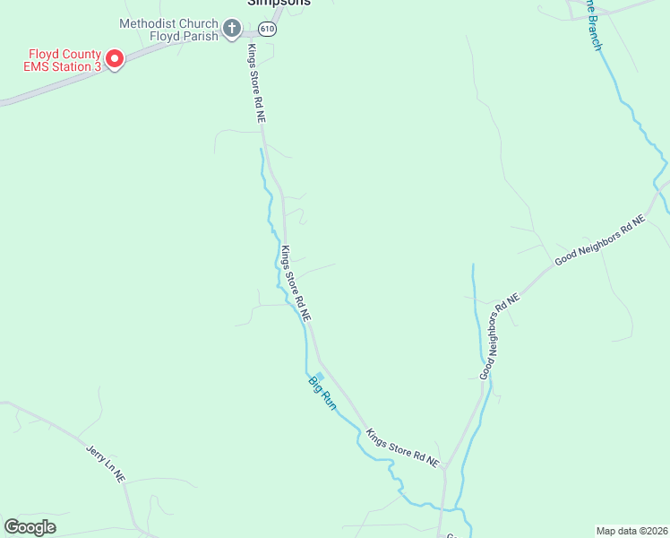 map of restaurants, bars, coffee shops, grocery stores, and more near 1547 Kings Store Road Northeast in Check