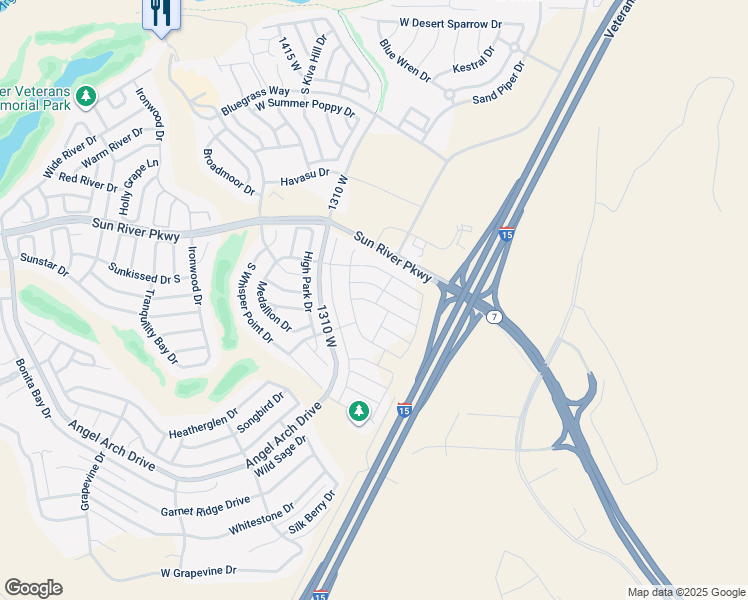 map of restaurants, bars, coffee shops, grocery stores, and more near 1216 Wickham Drive in St. George