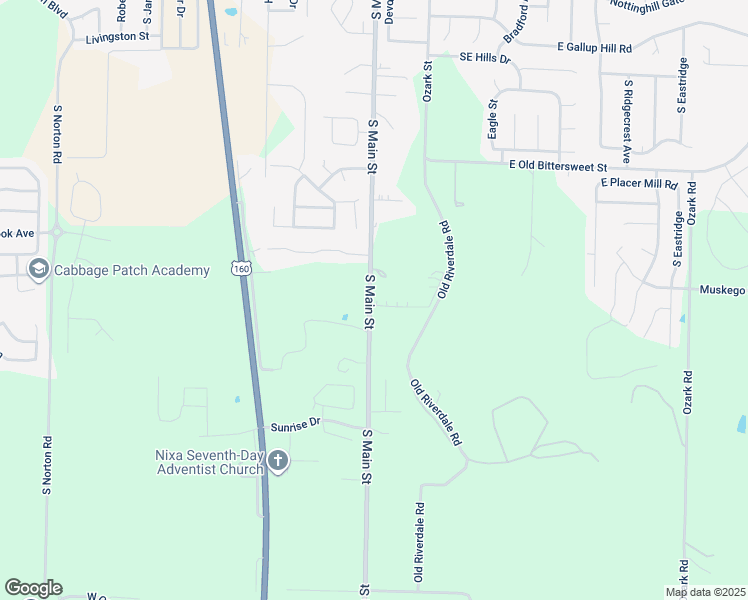 map of restaurants, bars, coffee shops, grocery stores, and more near 956-962 South Main Street in Nixa