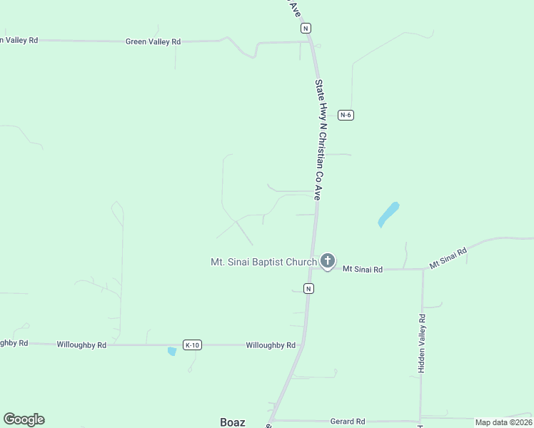 map of restaurants, bars, coffee shops, grocery stores, and more near Crystal Valley Road in Christian County