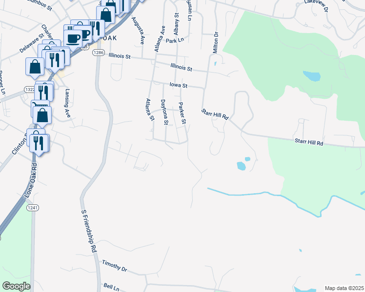 map of restaurants, bars, coffee shops, grocery stores, and more near 444-458 Hutchinson St in Paducah