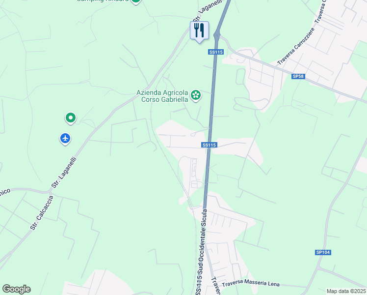 map of restaurants, bars, coffee shops, grocery stores, and more near 16 Traversa Masseria Rosselli in Libero consorzio comunale di Siracusa