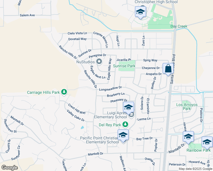map of restaurants, bars, coffee shops, grocery stores, and more near 1434 Blackwing Way in Gilroy