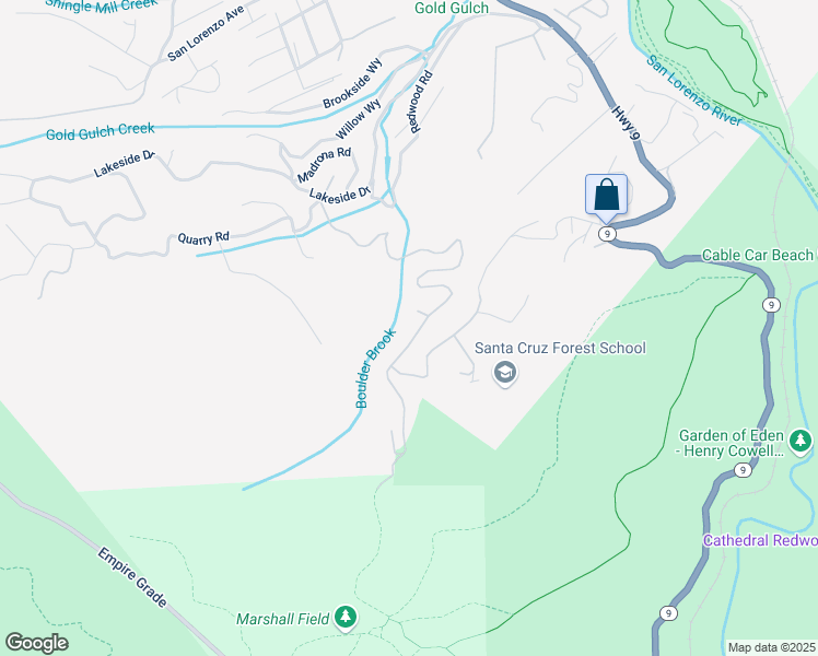 map of restaurants, bars, coffee shops, grocery stores, and more near 1762 Upper Scenic Drive in Felton