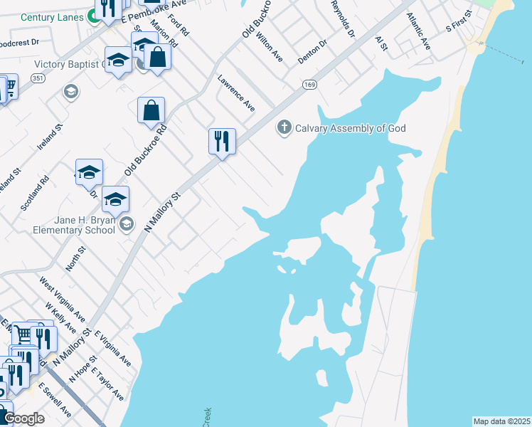 map of restaurants, bars, coffee shops, grocery stores, and more near 1020 Greenhouse Lane in Hampton