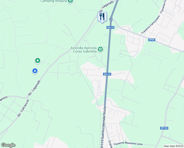 map of restaurants, bars, coffee shops, grocery stores, and more near 16 Traversa Masseria Rosselli in Libero consorzio comunale di Siracusa