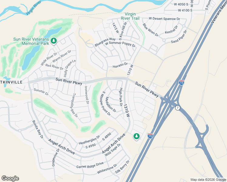 map of restaurants, bars, coffee shops, grocery stores, and more near 1406 Country Club Drive in St. George