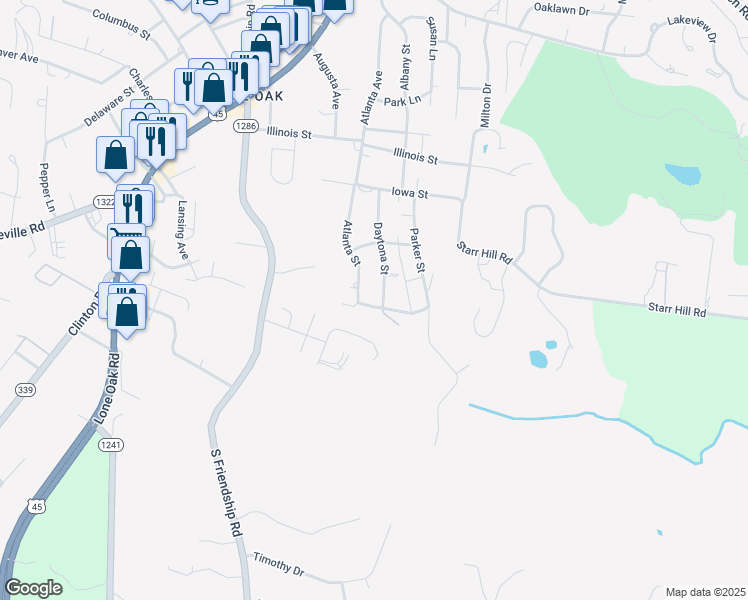 map of restaurants, bars, coffee shops, grocery stores, and more near 418-442 Hutchinson St in Paducah