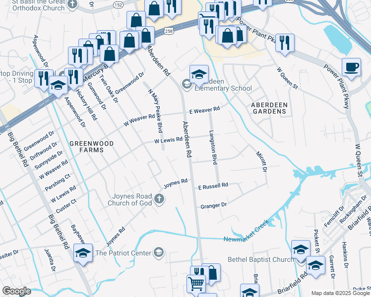 map of restaurants, bars, coffee shops, grocery stores, and more near in Hampton