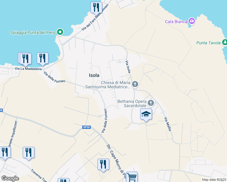 map of restaurants, bars, coffee shops, grocery stores, and more near 32 Traversa Tre Case in Libero consorzio comunale di Siracusa