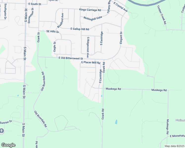 map of restaurants, bars, coffee shops, grocery stores, and more near 715 River Rock Court in Nixa