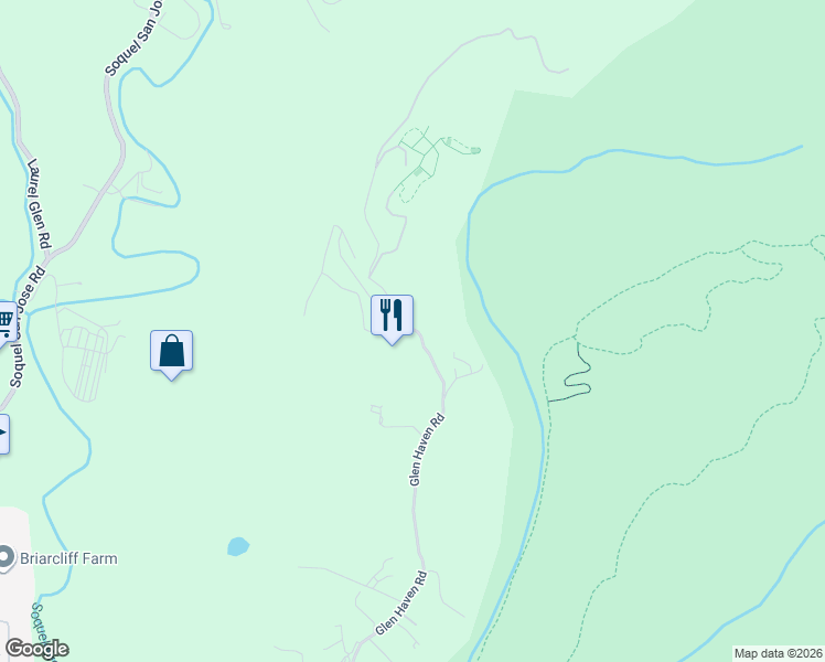 map of restaurants, bars, coffee shops, grocery stores, and more near 8055 Glen Haven Road in Soquel