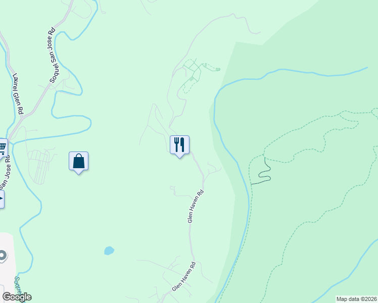 map of restaurants, bars, coffee shops, grocery stores, and more near 8055 Glen Haven Road in Soquel