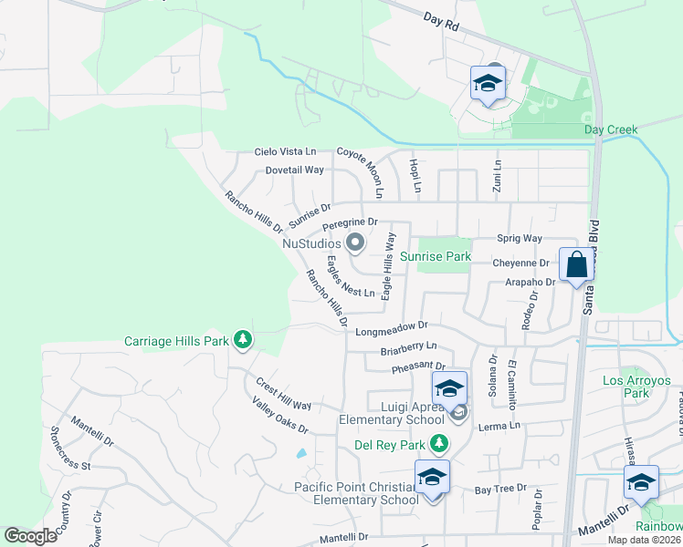 map of restaurants, bars, coffee shops, grocery stores, and more near 1501 Eagles Nest Lane in Gilroy