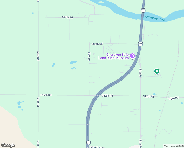 map of restaurants, bars, coffee shops, grocery stores, and more near 31846-31876 53rd Road in Arkansas City