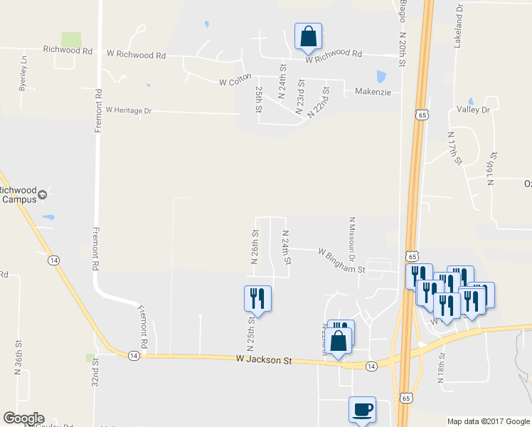 map of restaurants, bars, coffee shops, grocery stores, and more near 2305 West Parkview Avenue in Ozark