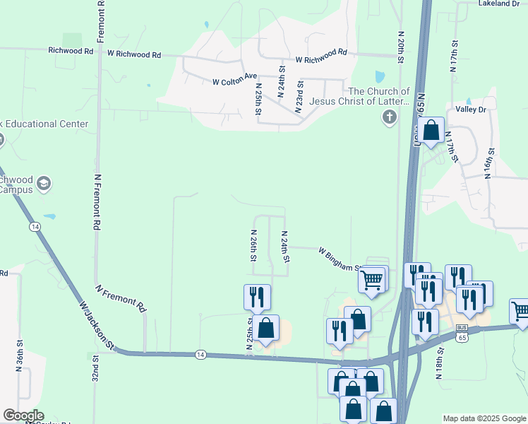 map of restaurants, bars, coffee shops, grocery stores, and more near 2305 West Parkview Avenue in Ozark