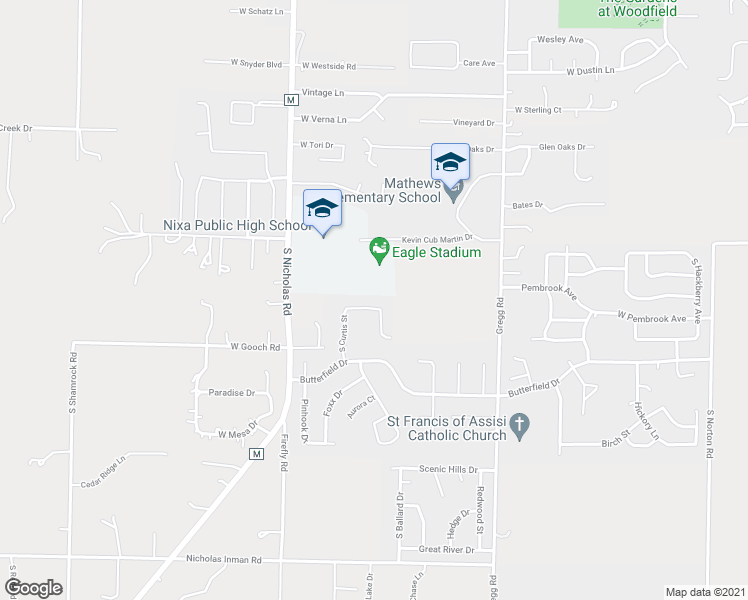 map of restaurants, bars, coffee shops, grocery stores, and more near 1255 Bluegrass Road in Nixa