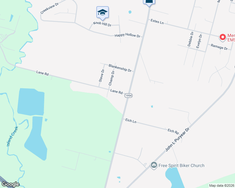 map of restaurants, bars, coffee shops, grocery stores, and more near 2241 Lane Road in Paducah