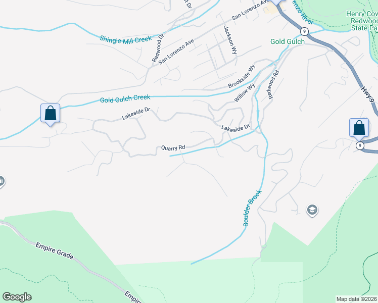 map of restaurants, bars, coffee shops, grocery stores, and more near 1175 Quarry Road in Felton