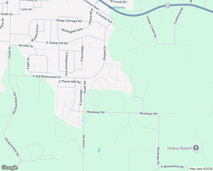 map of restaurants, bars, coffee shops, grocery stores, and more near 650 Ozark Road in Nixa