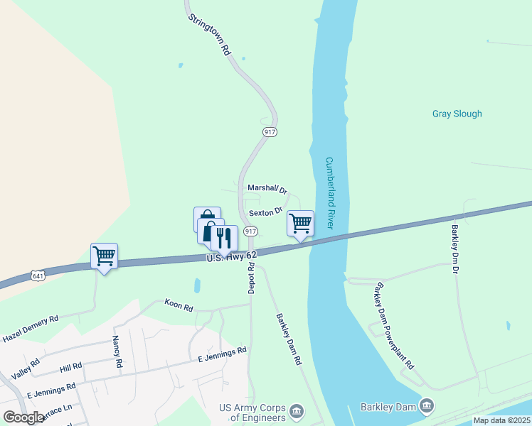 map of restaurants, bars, coffee shops, grocery stores, and more near Sexton Drive in Livingston County