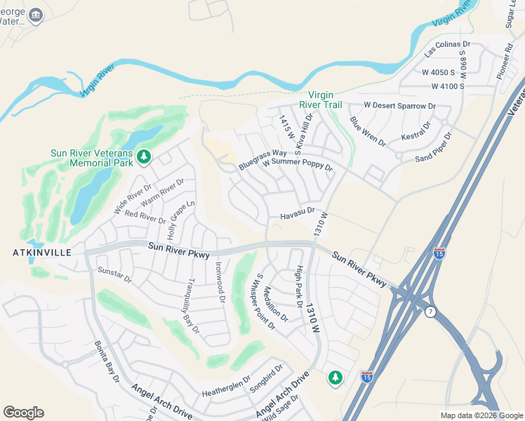 map of restaurants, bars, coffee shops, grocery stores, and more near 4459 Round Hill Drive in St. George