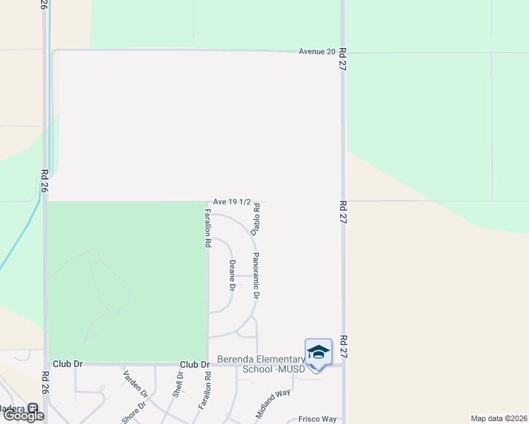 map of restaurants, bars, coffee shops, grocery stores, and more near 19440 Diablo Road in Madera