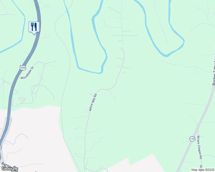 map of restaurants, bars, coffee shops, grocery stores, and more near 1225 Altice Mill Road in Rocky Mount