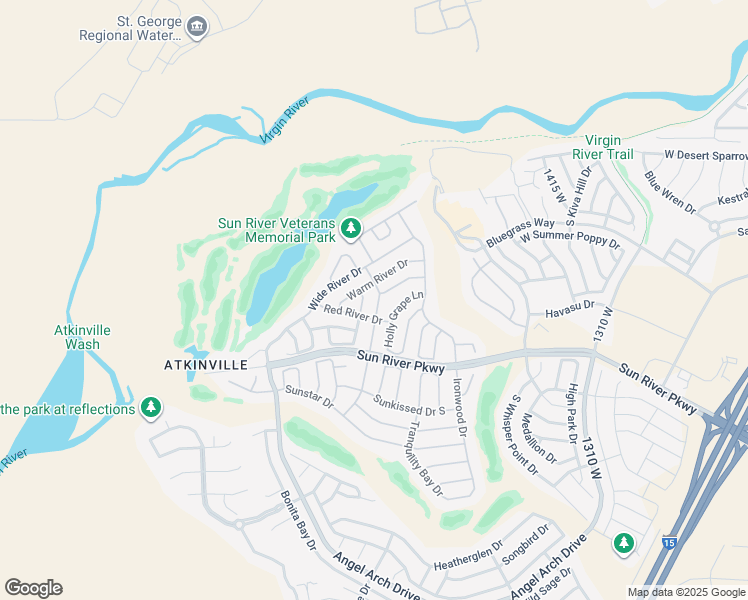 map of restaurants, bars, coffee shops, grocery stores, and more near 4444 South Big River Drive in St. George