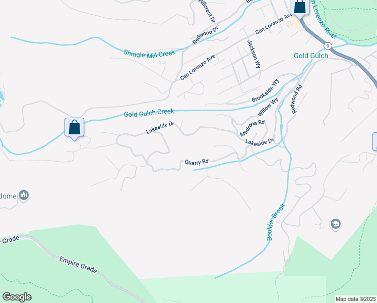 map of restaurants, bars, coffee shops, grocery stores, and more near 1285 Fern Avenue in Felton