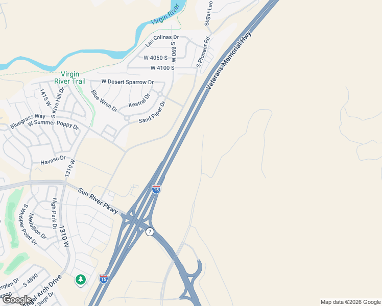 map of restaurants, bars, coffee shops, grocery stores, and more near Desert Color Parkway in St. George