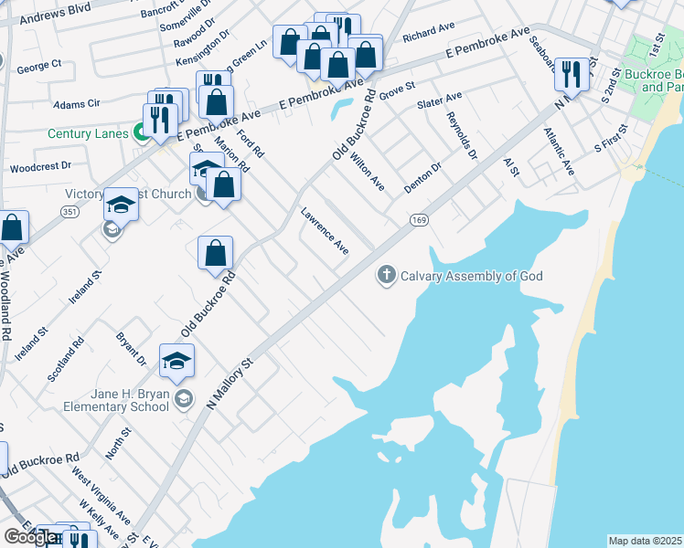 map of restaurants, bars, coffee shops, grocery stores, and more near 2 Sargeant Street in Hampton